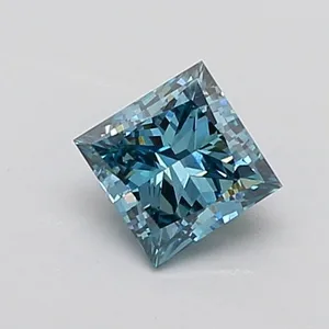 1.05ct PRINCESS Fancy Vivid Green Blue VS1 Coloured Lab diamond