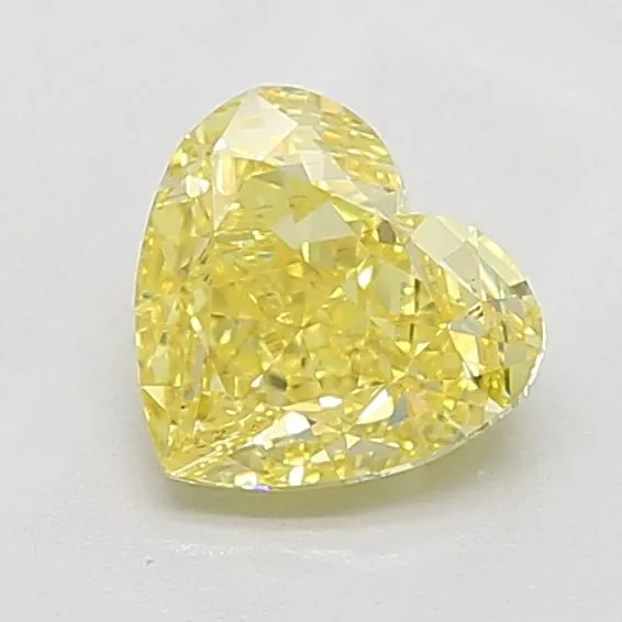 1.5ct HEART Fancy Vivid Yellow VS1 Coloured Lab diamond