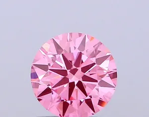 0.93ct ROUND Fancy Vivid Pink VS2 Coloured Lab diamond