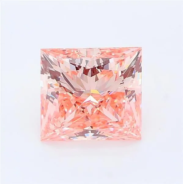 1.72ct PRINCESS Fancy Vivid Pink VVS2 Coloured Lab diamond