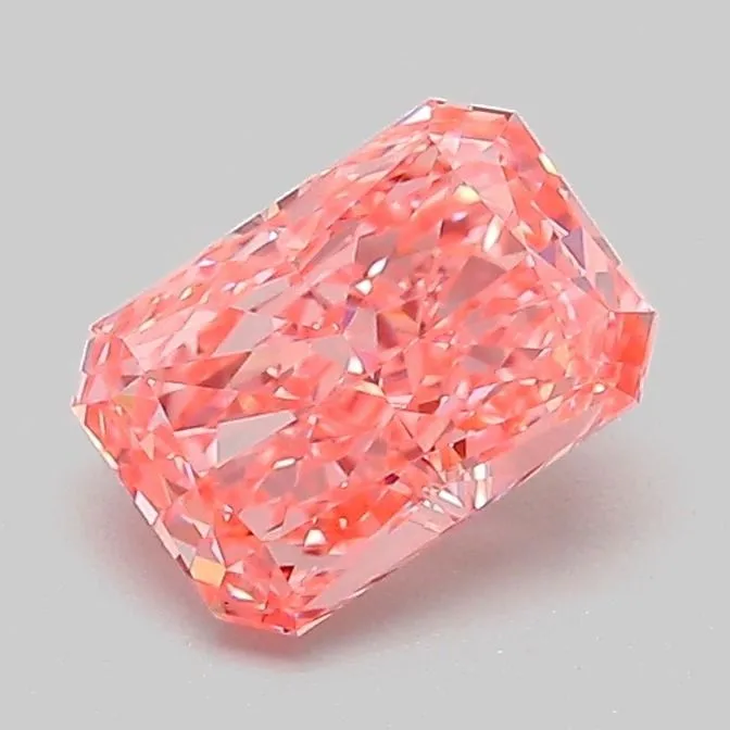 1.07ct RADIANT Fancy Vivid Pink VVS2 Coloured Lab diamond