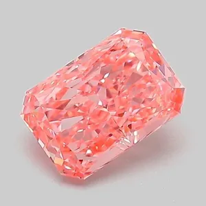 1.07ct RADIANT Fancy Vivid Pink VVS2 Coloured Lab diamond