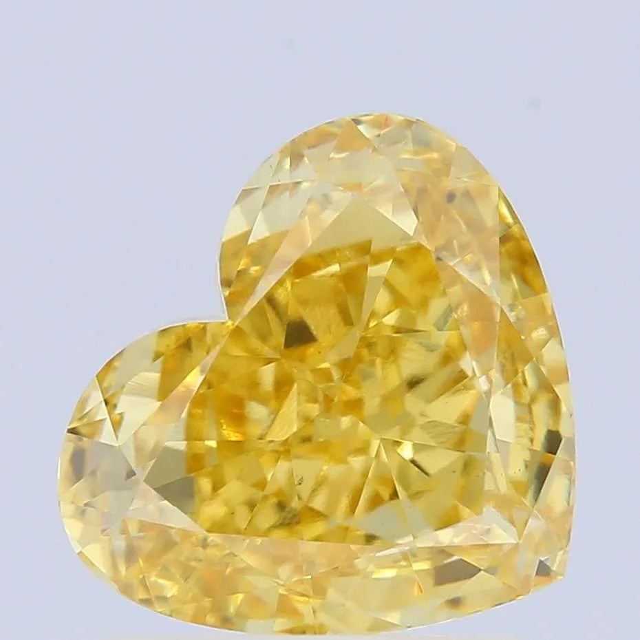 1.24ct HEART Fancy Intense Yellow VS1 Coloured Lab diamond