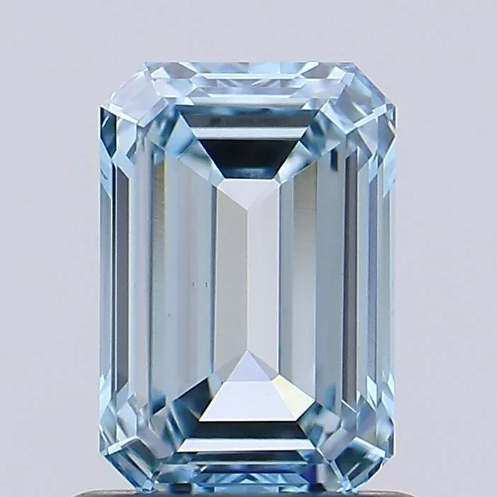 0.86ct EMERALD Fancy Intense Blue VVS2 Coloured Lab diamond