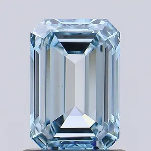 0.86ct EMERALD Fancy Intense Blue VVS2 Coloured Lab diamond