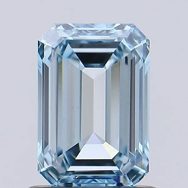 0.86ct EMERALD Fancy Intense Blue VVS2 Coloured Lab diamond
