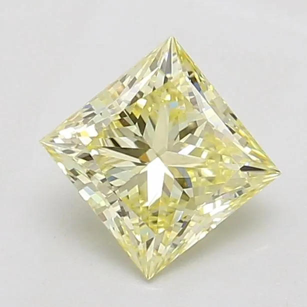 1.01ct PRINCESS Fancy Light Yellow VS1 Coloured Lab diamond