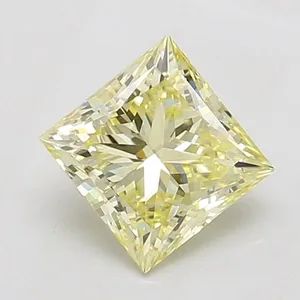 1.01ct PRINCESS Fancy Light Yellow VS1 Coloured Lab diamond