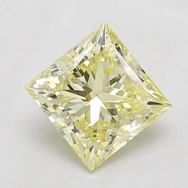 1.01ct PRINCESS Fancy Light Yellow VS1 Coloured Lab diamond
