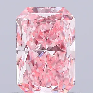 0.89ct RADIANT Fancy Vivid Pink VS1 Coloured Lab diamond