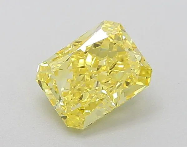 1.07ct RADIANT Fancy Vivid Yellow VVS1 Coloured Lab diamond