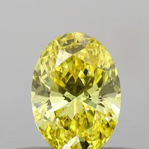 0.46ct OVAL Fancy Vivid Yellow VS1 Coloured Lab diamond