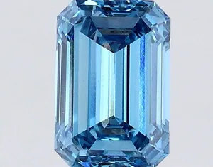1.17ct EMERALD Fancy Vivid Blue VS1 Coloured Lab diamond