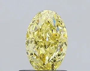 1ct OVAL Fancy Yellow VS1 Coloured Lab diamond