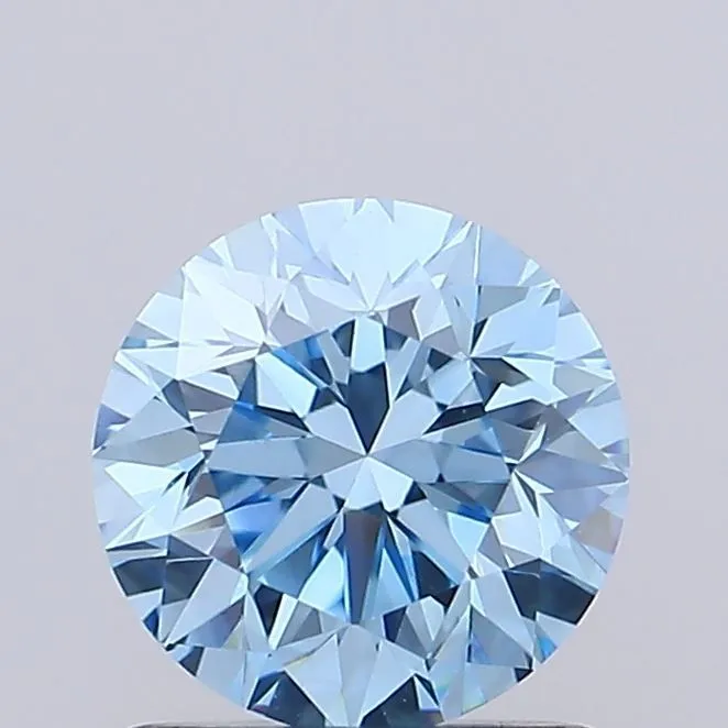 0.73ct ROUND Fancy Vivid Blue VVS2 Coloured Lab diamond