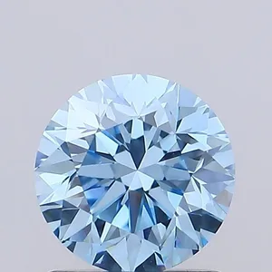 0.73ct ROUND Fancy Vivid Blue VVS2 Coloured Lab diamond