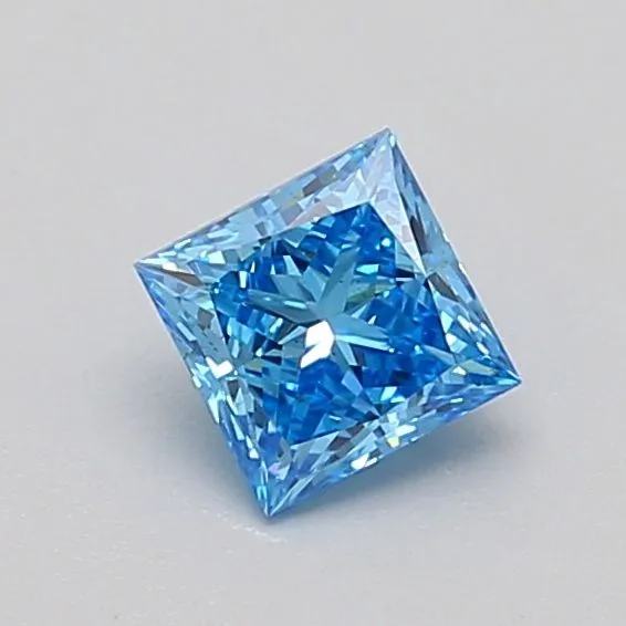 0.53ct PRINCESS Fancy Vivid Blue VS2 Coloured Lab diamond