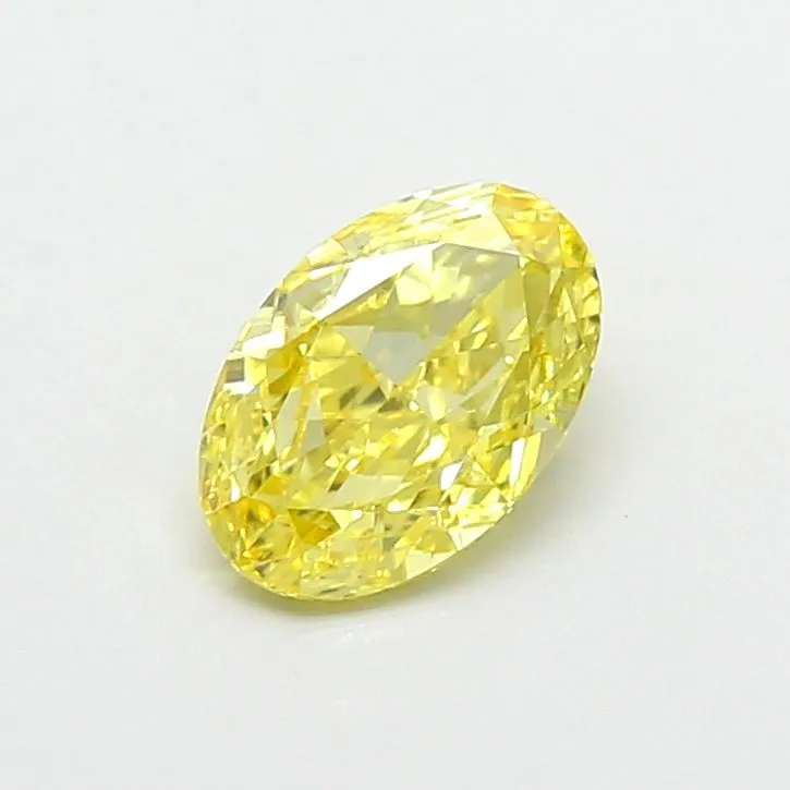 0.89ct OVAL Fancy Intense Yellow VVS2 Coloured Lab diamond