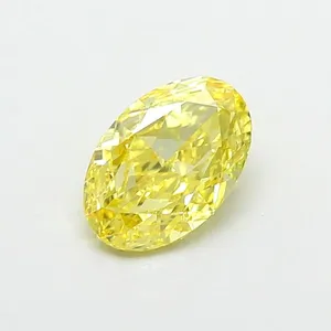 0.89ct OVAL Fancy Intense Yellow VVS2 Coloured Lab diamond