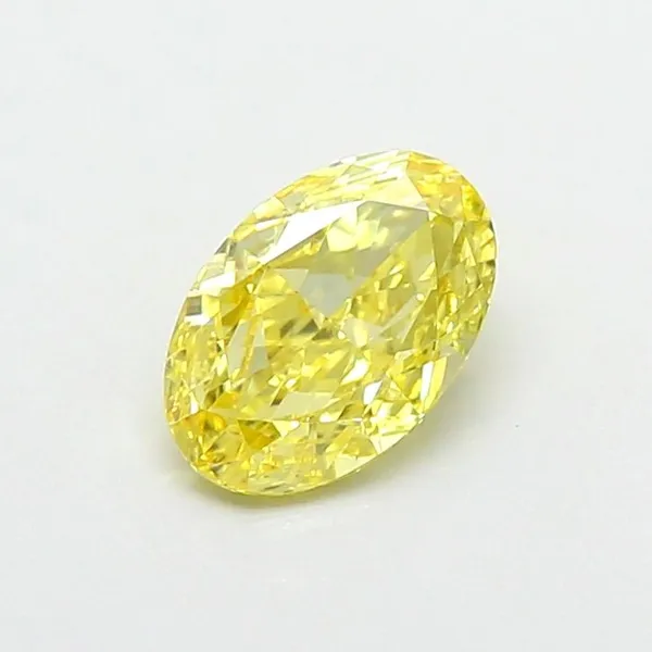 0.89ct OVAL Fancy Intense Yellow VVS2 Coloured Lab diamond