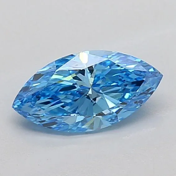 1.00ct MARQUISE Fancy Vivid Blue SI1 Coloured Lab diamond