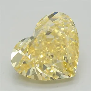 1.61ct HEART Fancy Vivid Yellow VVS2 Coloured Lab diamond