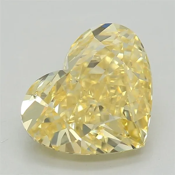 1.61ct HEART Fancy Vivid Yellow VVS2 Coloured Lab diamond