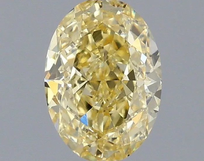 1.09ct OVAL Fancy Intense Yellow VS2 Coloured Lab diamond