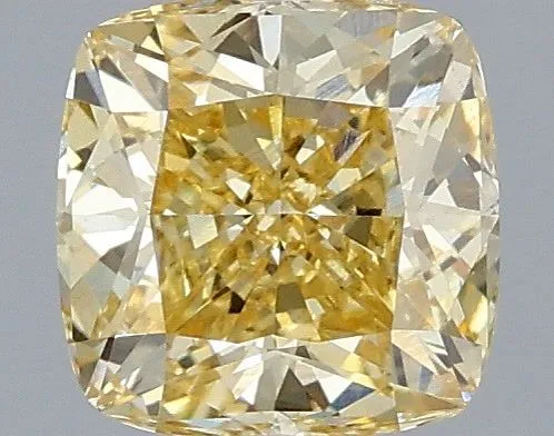 1.01ct CUSHION Fancy Intense Yellow VS1 Coloured Lab diamond