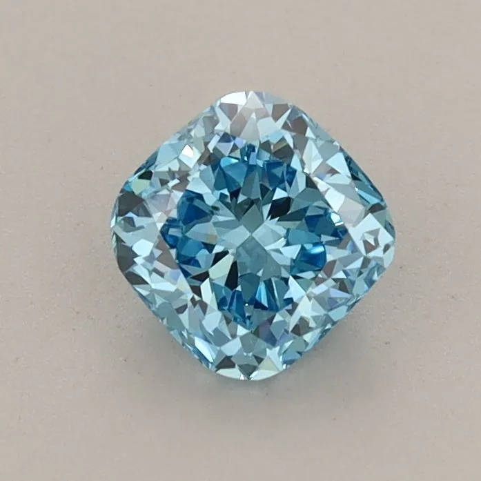 0.71ct CUSHION Fancy Vivid Blue VS1 Coloured Lab diamond