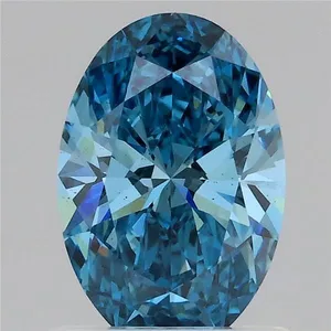 1ct OVAL Fancy Vivid Blue VS2 Coloured Lab diamond