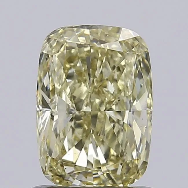 1.08ct CUSHION Fancy Light Yellow VS2 Coloured Lab diamond