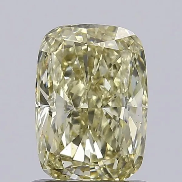 1.08ct CUSHION Fancy Light Yellow VS2 Coloured Lab diamond