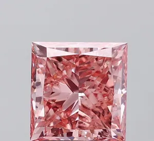 3.01ct PRINCESS Fancy Intense Brownish Pink SI2 Coloured Lab diamond