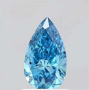 0.96ct PEAR Fancy Vivid Blue VS2 Coloured Lab diamond
