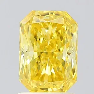 1.45ct RADIANT Fancy Vivid Yellow VVS2 Coloured Lab diamond