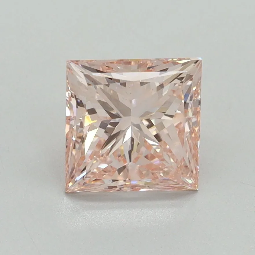 1.55ct PRINCESS Fancy Intense Pink VS1 Coloured Lab diamond