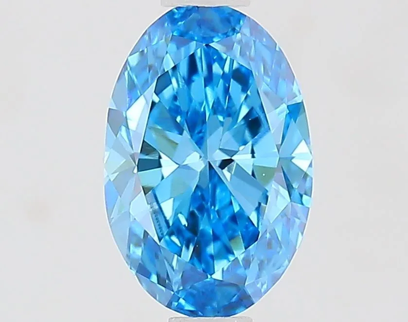 1.00ct OVAL Fancy Vivid Blue VVS2 Coloured Lab diamond