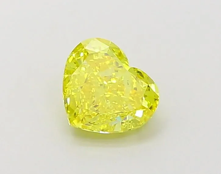 1.00ct HEART Fancy Vivid Yellow VVS2 Coloured Lab diamond