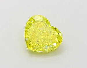 1ct HEART Fancy Vivid Yellow VVS2 Coloured Lab diamond