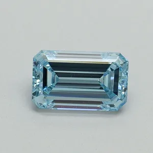 0.5ct EMERALD Fancy Intense Blue VVS1 Coloured Lab diamond