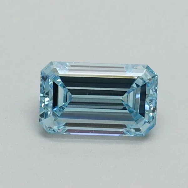 0.5ct EMERALD Fancy Intense Blue VVS1 Coloured Lab diamond