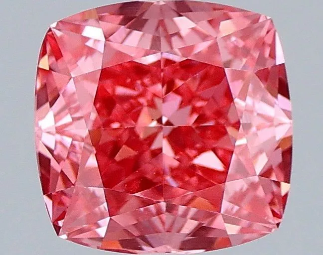 1.04ct CUSHION Fancy Vivid Pink VS1 Coloured Lab diamond