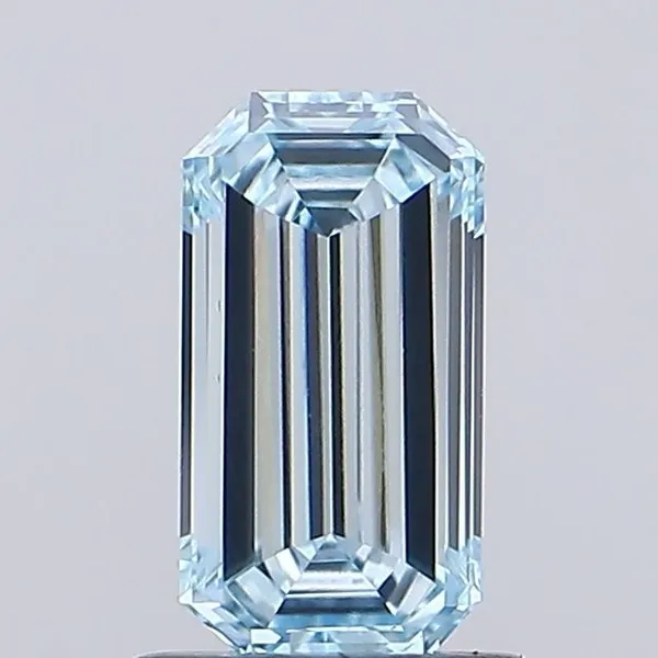 1.01ct EMERALD Fancy Intense Blue VVS2 Coloured Lab diamond