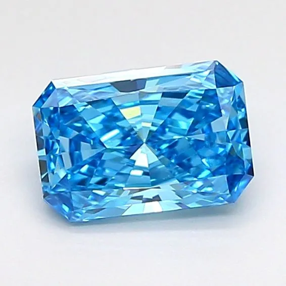 0.89ct RADIANT Fancy Vivid Blue VVS1 Coloured Lab diamond