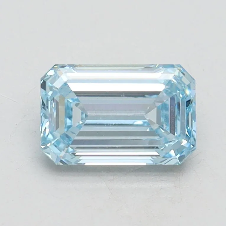 1.01ct EMERALD Fancy Intense Blue VVS2 Coloured Lab diamond