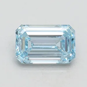 1.01ct EMERALD Fancy Intense Blue VVS2 Coloured Lab diamond