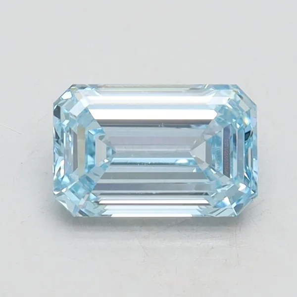 1.01ct EMERALD Fancy Intense Blue VVS2 Coloured Lab diamond