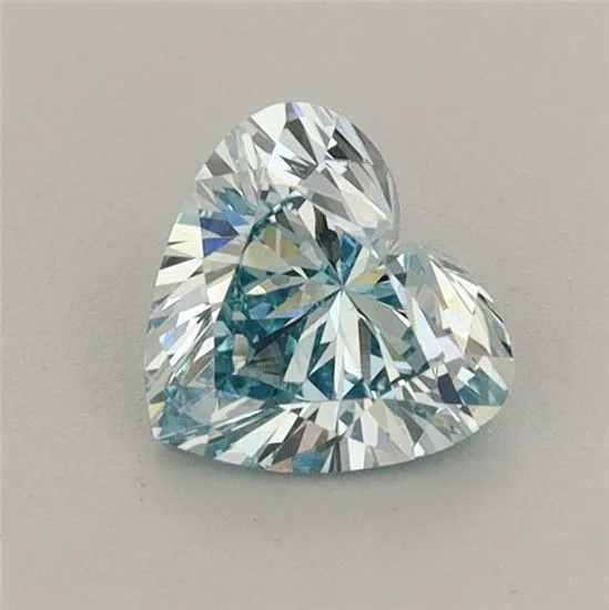 0.71ct HEART Fancy Intense Greenish Blue VS1 Coloured Lab diamond