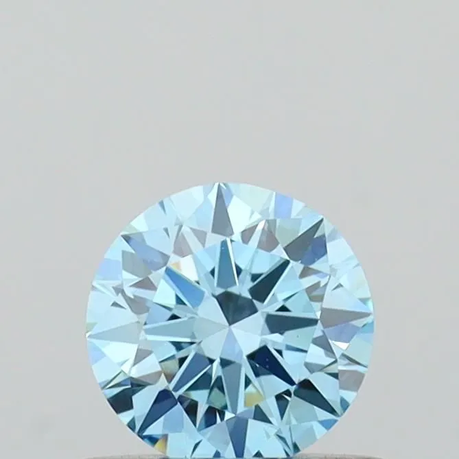 0.50ct ROUND Fancy Vivid Blue VVS2 Coloured Lab diamond